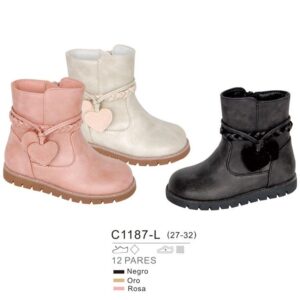 Botín corazón NEGRA (TALLA 21 A 32)