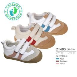 Deportiva respetuosa lineas BURDEOS  ( TALLA 19 AL 25)